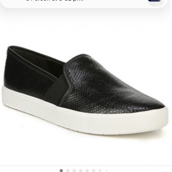 Vince Shoes - Vince Blair 5 Black Snake Print Slip On Sneakers Womens Size 8.5 Low Top Leather